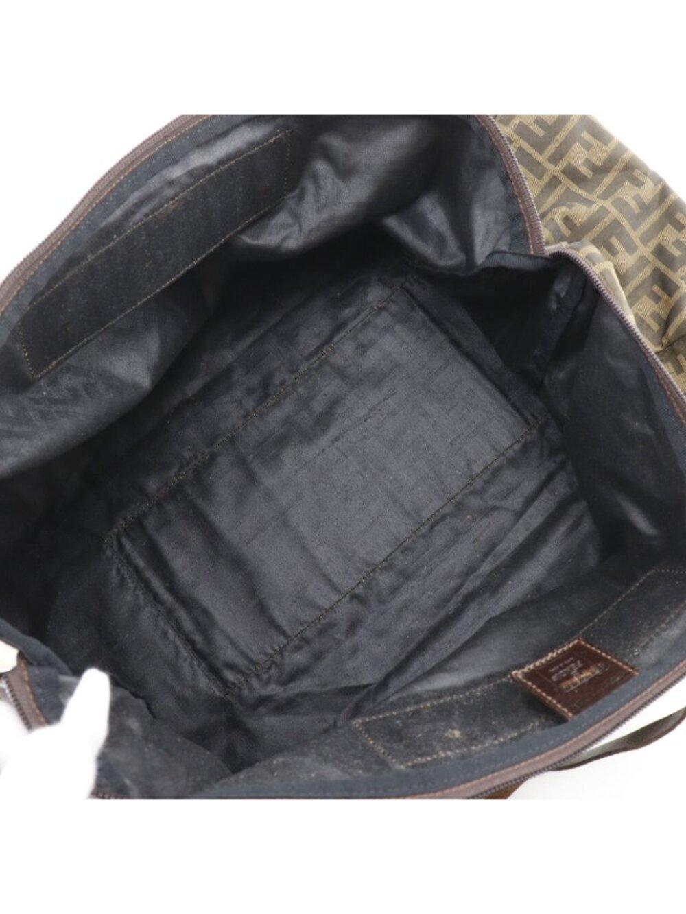 Fendi Zucca Folding Nylon Canvas Brown Boston Bag - Picture 6 of 14